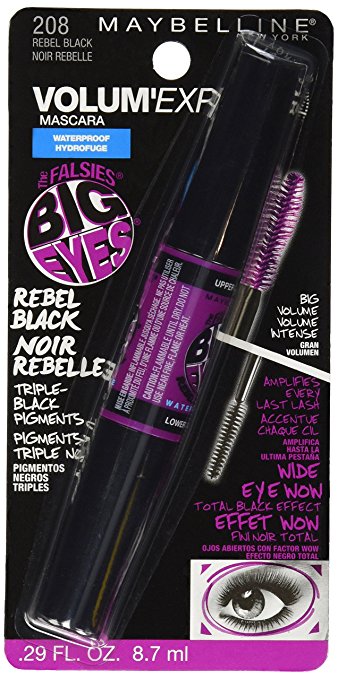 MAYBELLINE The Falsies Big Eyes Waterproof Mascara, Rebel Black 208, 0.29 Fl Oz - ADDROS.COM